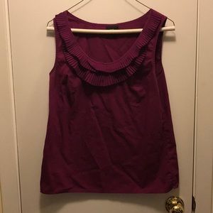 Purple top, scoop neck with detail